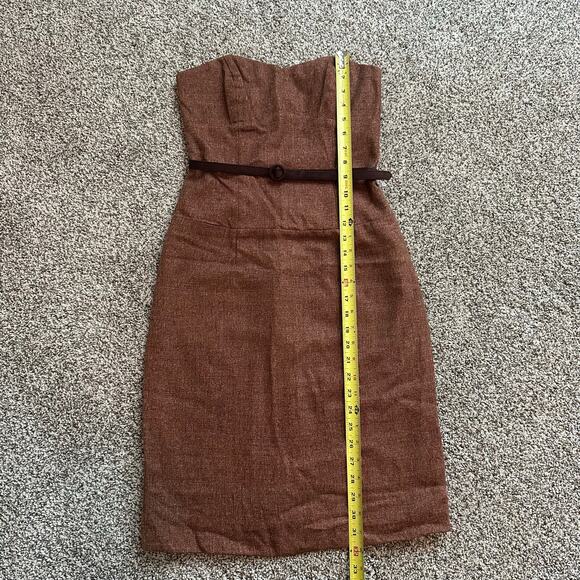 Hello Molly Anthropologie brown strapless midi dress size 4 NWT - Picture 8 of 9